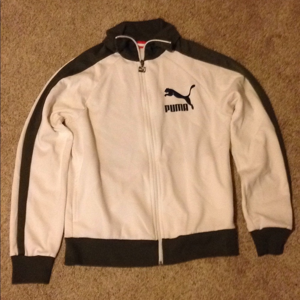 Men's green and white puma jacket